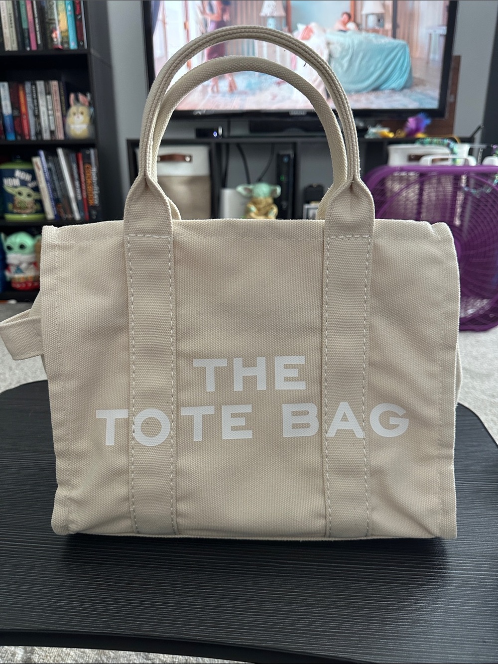 Cream Canvas Tote Bag with Printed Logo